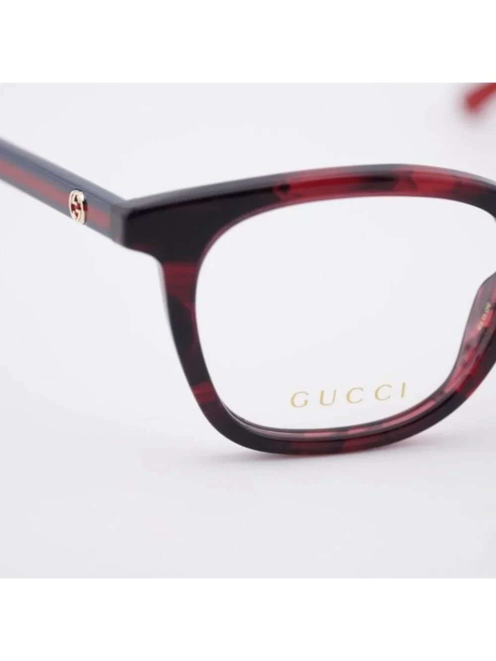 Gucci GG1864O 003 Eyeglasses Red Havana 50mm Square Frame - Picture 8 of 12